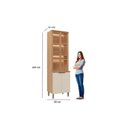Ver imagem 3 de Cristaleira 100% MDF 225x65cm Selene Marrom/Jequitibá/Off White Fosco