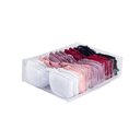 Ver imagem 1 de Colmeia Organizadora Gaveta Roupa Premium para Sutiãs Camisetas 40x30x10cm Cor: Transparente
