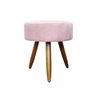 Puff Banqueta Redondo em Pés Palito B3 Móveis:rose - 1