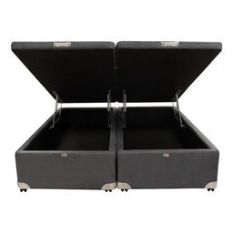 Cama Box Baú Castor Casal Bi Partido Vellus Cinza 138x188x35cm - 2