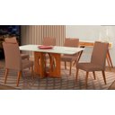 Ver imagem 1 de Mesa de jantar + 6 cadeiras Roma Anatômico tecido terracota