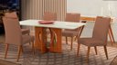Ver imagem 1 de Mesa de jantar + 6 cadeiras Roma Anatômico tecido terracota
