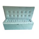 Ver imagem 1 de KIT CABECEIRA PAINEL E RECAMIER PUFF BAÚ BEIRA DE CAMA BOX PADRÃO - 1,38 CM - AZUL TIFFANY