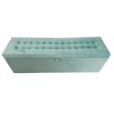 Ver imagem 3 de KIT CABECEIRA PAINEL E RECAMIER PUFF BAÚ BEIRA DE CAMA BOX PADRÃO - 1,38 CM - AZUL TIFFANY