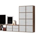 Ver imagem 3 de Estante Modular Lego Multifuncional Home Theater Ébano / Branco