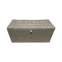 Ver imagem 4 de Recamier Puff Baú Sapateira e Gaveta 90 cm para Cama de Solteiro - Bege Claro