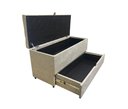 Ver imagem 1 de Recamier Puff Baú Sapateira e Gaveta 90 cm para Cama de Solteiro - Bege Claro