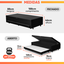 Ver imagem 4 de Base Cama Bibox com Baú Solteiro e Cama Auxiliar 3 em 1 - 88x188x46 Bela