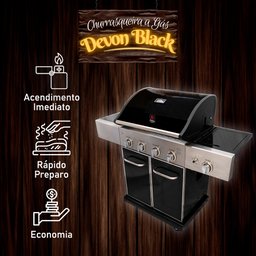 Churrasqueira a Gás Chaleur Devon Black de Carrinho (modelo Americano) - 2