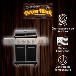 Churrasqueira a Gás Chaleur Devon Black de Carrinho (modelo Americano) - 3