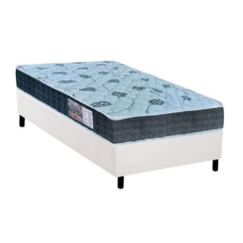 Cama Box Solteiro: Colchão Ortopédico Orthoflex D45/EP Anatômico Cecina + Base CRC Suede White(88x18