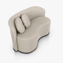 Ver imagem 4 de Sofá Orgânico Curvo 2 Lugares para Sala e Escritório Linho Olive