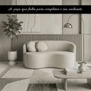 Ver imagem 5 de Sofá Orgânico Curvo 2 Lugares para Sala e Escritório Linho Olive