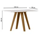 Ver imagem 2 de Mesa de Jantar 120x80 Cm Mariah com Vidro Ype Off White – New Ceval