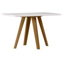 Ver imagem 1 de Mesa de Jantar 120x80 Cm Mariah com Vidro Ype Off White – New Ceval