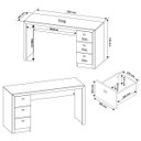 Ver imagem 3 de Mesa para Escritório Reversível 136 Cm 3 Gavetas Amêndoa