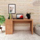 Ver imagem 4 de Mesa para Escritório Reversível 136 Cm 3 Gavetas Amêndoa