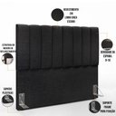 Ver imagem 6 de Kit Cabeceira Cama Box Casal 140cm com Calçadeira Recamier Baú Dália W01 Linho Chumbo - Lyam