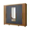 Ver imagem 2 de Guarda-roupa Casal Frisado 8 Portas 4 Gavetas com Espelhos e Pés Diplomata