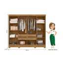 Ver imagem 3 de Guarda-roupa Casal Frisado 8 Portas 4 Gavetas com Espelhos e Pés Diplomata