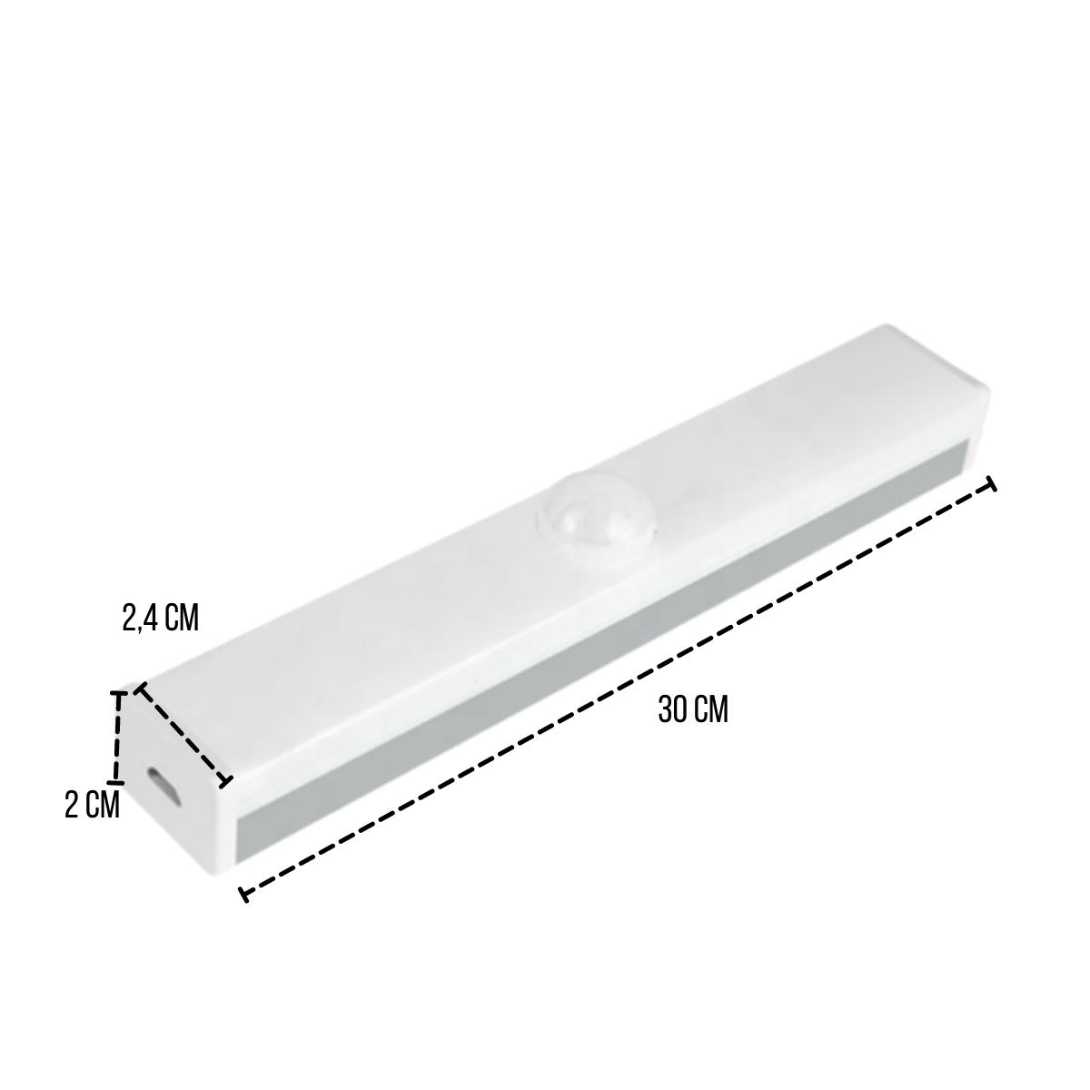 Kit 3 Luminárias Lâmpada Barra Led Sobrepor Branco de 30CM Sensor de Presença USB Para Armários Clos - 4