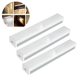 Kit 3 Luminárias Lâmpada Barra Led Sobrepor Branco de 30CM Sensor de Presença USB Para Armários Clos - 1 Kit 3 Luminárias Lâmpada Barra Led Sobrepor Branco de 30CM Sensor de Presença USB Para Armários Clos - 1