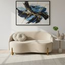 Ver imagem 1 de Sofá Orgânico 2 Lugares C/2 Almofadas Curvo Sala Recepção Amsterdã Suede Off White - Montanari's Dec