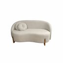 Ver imagem 2 de Sofá Orgânico 2 Lugares C/2 Almofadas Curvo Sala Recepção Amsterdã Suede Off White - Montanari's Dec