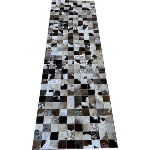 Tapete De Couro marrom malhado escuro 0,70x2,30 sem bordas