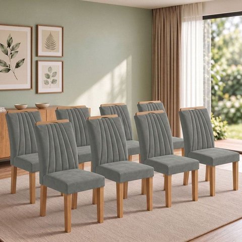 Conjunto 8 Cadeiras para Sala de Jantar Arizona