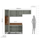 Ver imagem 2 de Armário de Cozinha Modulada Completa 4 Peças 236,8cm com Tampo 250042 Koya Politorno Móveis