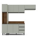 Ver imagem 4 de Armário de Cozinha Modulada Completa 4 Peças 236,8cm com Tampo 250042 Koya Politorno Móveis
