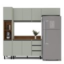Ver imagem 3 de Armário de Cozinha Modulada Completa 4 Peças 236,8cm com Tampo 250042 Koya Politorno Móveis