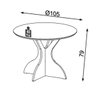 Mesa de Jantar Heredith Redonda Ø105cm 100% MDF Carvalho - 5