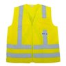 Colete 4 Bolsos Faixa Refletiva Com Zíper Verde Limão XG - 1