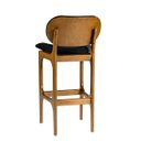 Ver imagem 2 de Banqueta Alta Decor 50 x 104 Cm Madeira Maciça Imbuia Suede Preto L14