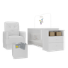 Berço Cômoda com Poltrona de Amamentação e Puff Meu Bebê Multimóveis MP4084 Branco - 2