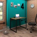 Ver imagem 2 de Mesa de Escritório Office Industrial 90 Nogal Málaga - PR Móveis