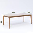 Ver imagem 3 de Mesa Cimol Ficus Natuame 210x100cm em Madeira com Tampo de Vidro - Madeira/off White
