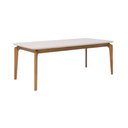 Ver imagem 1 de Mesa Cimol Ficus Natuame 210x100cm em Madeira com Tampo de Vidro - Madeira/off White