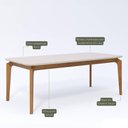 Ver imagem 2 de Mesa Cimol Ficus Natuame 210x100cm em Madeira com Tampo de Vidro - Madeira/off White