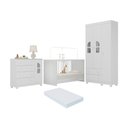Ver imagem 1 de Quarto de Bebê Completo com Berço 3 em 1 com Colchão Incluso Nina Multimóveis Mp4574