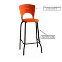 Ver imagem 5 de Kit 10 Banquetas Fixa Alta Piacere - Cor Laranja - 34112