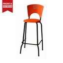 Ver imagem 4 de Kit 10 Banquetas Fixa Alta Piacere - Cor Laranja - 34112