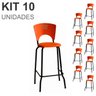KIT 10 Banquetas Fixa Alta Piacere - Cor Laranja - 34112 - 1