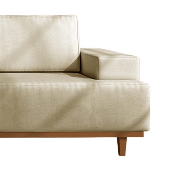 Sofá Teodoro 3 Lugares (L 2,52M) Suede Rústico Bege MadeiraMadeira