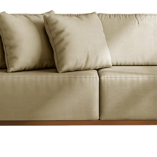 Sofá Teodoro 3 Lugares (L 2,52M) Suede Rústico Bege MadeiraMadeira