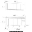 Ver imagem 5 de Armário Cozinha e Balcão com Tampo 160cm Arkansas Cinza Claro - Lumil