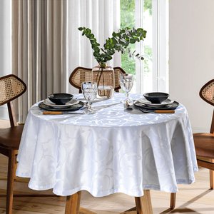 Toalha de Mesa Redonda 4 Lugares 1,60m Requinte Ii Dohler Branco