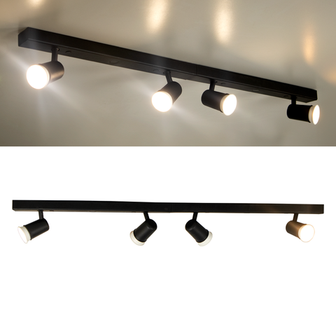 Kit 2 Trilho Eletrificado 2 Spot Led Mr16 Gu10 Direcionável Cor:preto